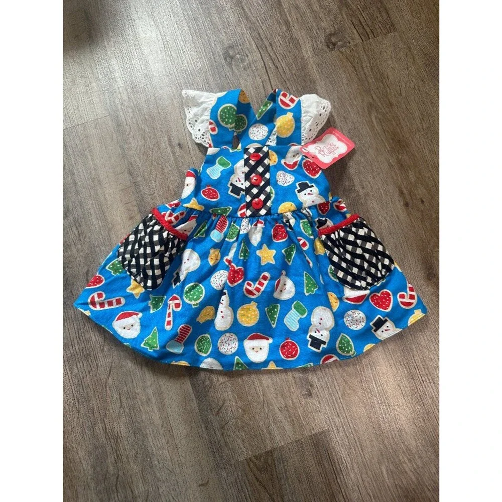 NWT RicRac & Ruffles Girls 12 Months Jumper Dress Christmas Holiday Flutter